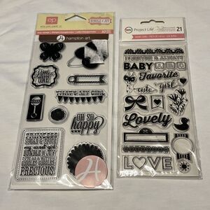 2 Baby Girl Clear Stamp Sets Echo Park Hampton Art Becky Higgins Project Life